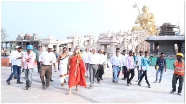 HH Chinnajeeyar Swamiji Visited Statue of equality MARBLES more Ramanuja Statue 1