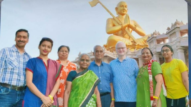 YOUNGER, OLDER ALL TAKING BLESSINGS OF BHAGAVAN RAMANUJA