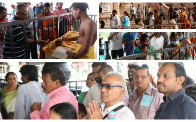 DEVOTEES TAKING BLESSINGS FROM 108 DIVYADESAMS