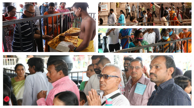 DEVOTEES TAKING BLESSINGS FROM 108 DIVYADESAMS